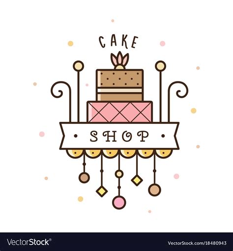 cake shop logo royalty free vector image vectorstock