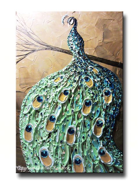 CUSTOM Abstract Painting Peacock Textured Contemporary Art