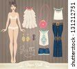 paper doll outfits vector  shutterstock