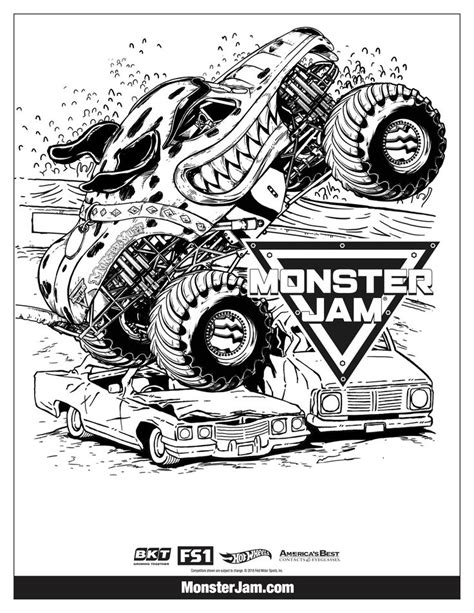 monster jam coloring page   image   monster truck crashing