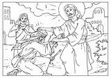 Jesus Coloring Heals Large sketch template