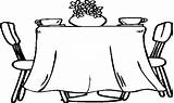 Table Dining Coloring Pages Room Set Clipart Simple Getcolorings sketch template