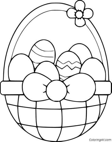 printable easter basket coloring pages  vector format easy