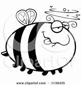 Outlined Chubby Drunk Bee Clipart Cartoon Thoman Cory Coloring Vector 2021 sketch template