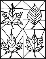 Glass Stained Fall Printable Coloring Pages Leaves Autumn Makeiteasycrafts Kunstunterricht Colouring sketch template
