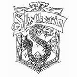 Slytherin Crest Hufflepuff Hogwarts sketch template