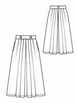 Skirt Pleated Drawing Pattern Technical Flat Skirts Sketches Fashion Pleats Sewing Burdastyle Patterns Drawings Flats Button Illustration Read Choose Board sketch template