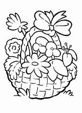 Basket Coloring Pages Flowers Flower Colouring Ones Printable Getcolorings Comments sketch template