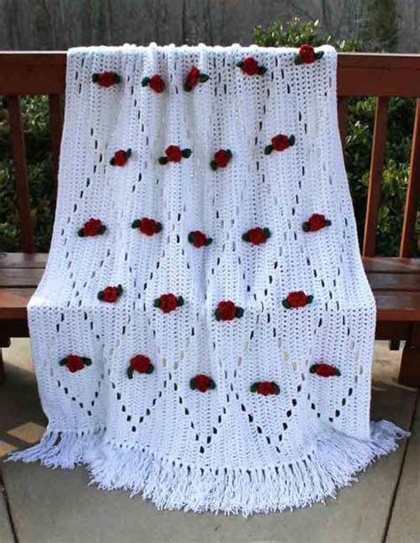 filet rose afghan crochet pattern maggies crochet