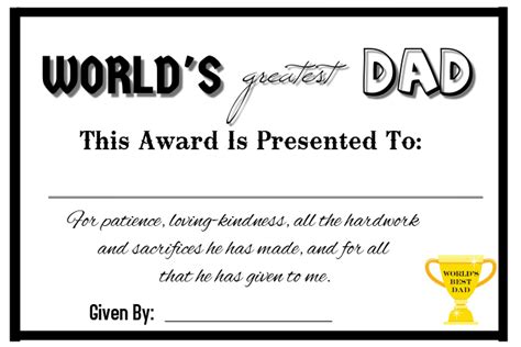 fathers day certificate template postermywall