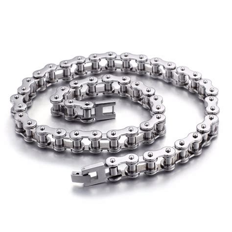 cm stainless steel biker bicycle chain mens link chain necklace fashion punkmale jewelry