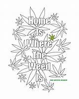 Coloring Pages Weed Adult Marijuana Adults Where Printable Artful Book Leaf Plant Cannabis Etsy Maker Color Sheets Books Words Mandala sketch template
