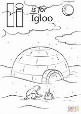 Igloo Coloring Letter Pages Printable Insect Supercoloring Preschool Worksheets Color Worksheet Alphabet Crafts Roof Template Tracing Colouring Drawing Sheets Kids sketch template