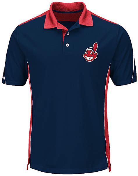 cleveland indians mens navy    power cool base synthetic polo