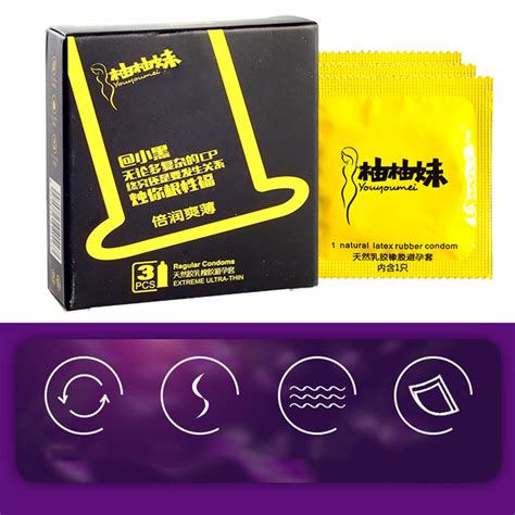 3pcs Box Premium Natural Latex Condoms Ultra Thin Lubricated Condom