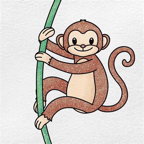 draw  monkey easy helloartsy