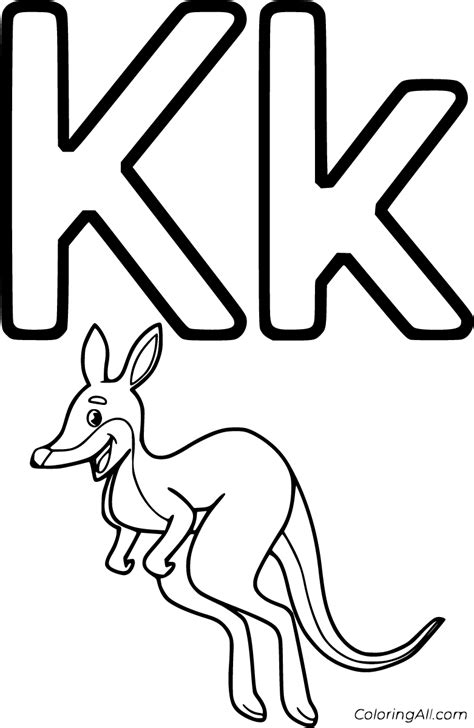 letter    kangaroo coloring page