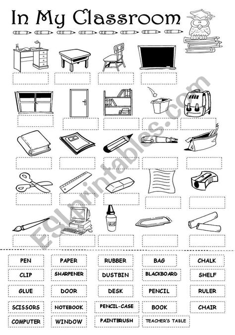 classroom esl worksheet  elisabetemiradouro