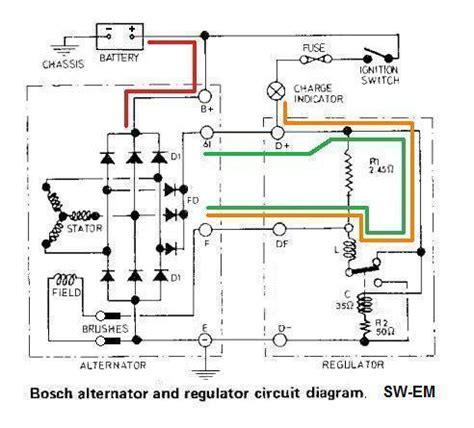 bosch alternator regulator circuit diagram