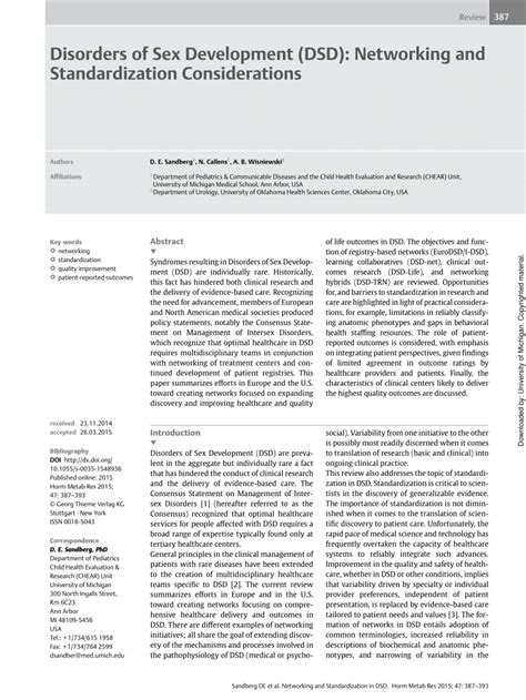 pdf disorders of sex development dsd networking and standardization considerations