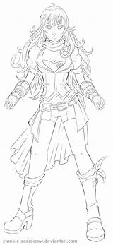 Rwby Coloring Pages Yang Character Template sketch template