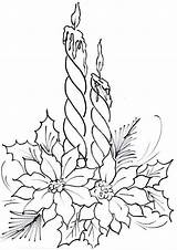 Christmas Flowers Coloring Pages Cards Drawings sketch template