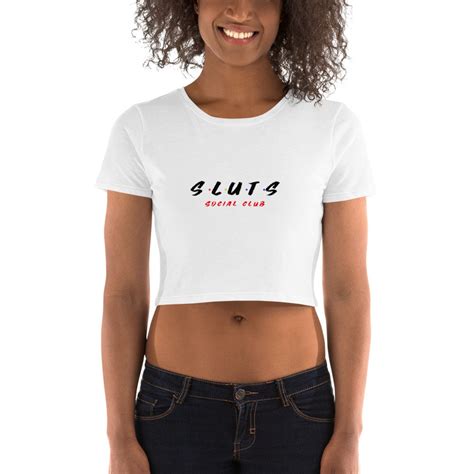 Sluts Social Club Womens Crop Top Naughty Hotwife Shirt Swinger Tee