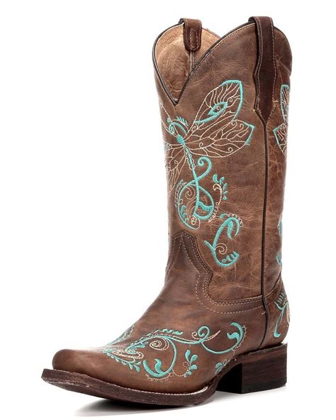 circle g tan embroidered dragonfly cowgirl boots square toe boots cowgirl boots wedding boots