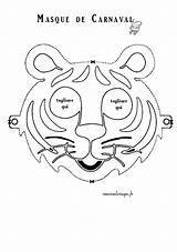 Masque Tigre Carnaval Masques Coloriages Loup Bricolage sketch template
