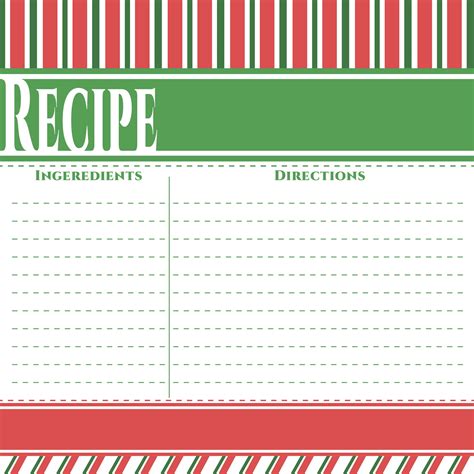 images  customizable printable christmas recipe card template