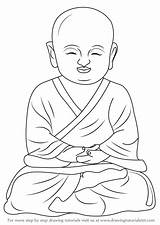 Buddha Draw Child Drawing Buddhism Step sketch template