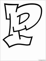 Graffiti Letter Pages Coloring Alphabet Color sketch template
