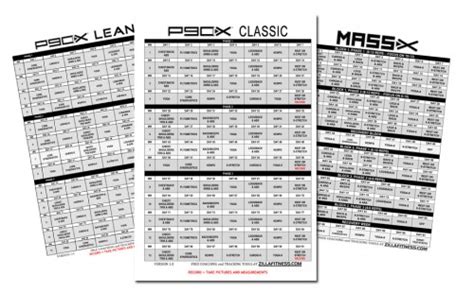 The P90x Workout Schedule Pdf Classic Lean And Doubles