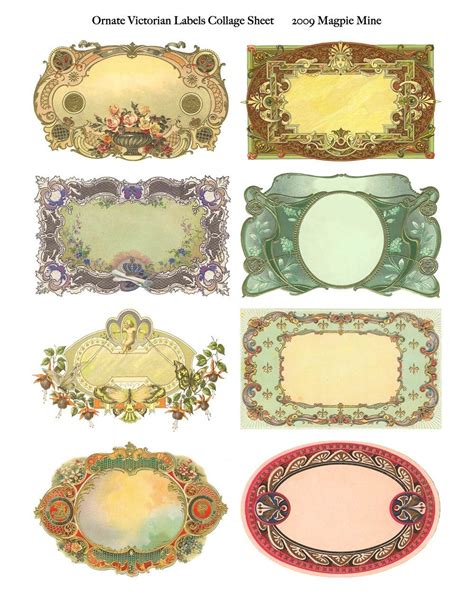 ornate victorian labels collage sheet instant
