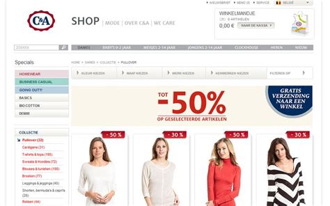 tot  korting op geselecteerde artikels bij ca webshop mode overheid