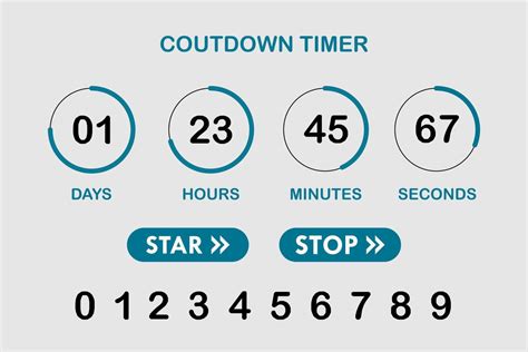 countdown timer website element  buttons logo template illustration
