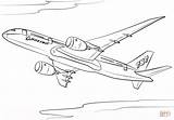 Airplane Coloring Pages Boeing Plane Drawing Dreamliner Supercoloring 1186 sketch template