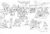 Playground Coloring Drawing Pages Equipment Park Scene Collection Printable Getcolorings Color Fun Getdrawings Drawings Paintingvalley Pic sketch template