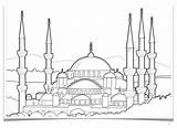Mewarnai Masjid sketch template