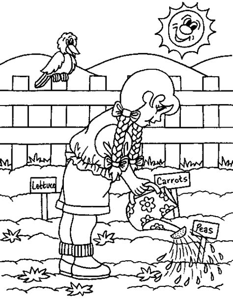spring gardening coloring page  kids coloring pages pinterest