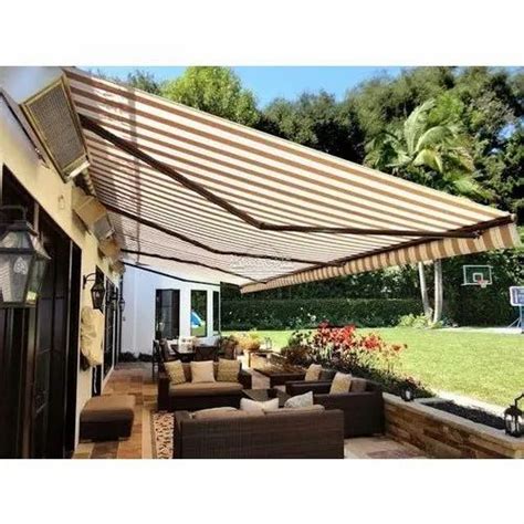 white  mustard waterproof retractable awning  home  rs square feet  pune