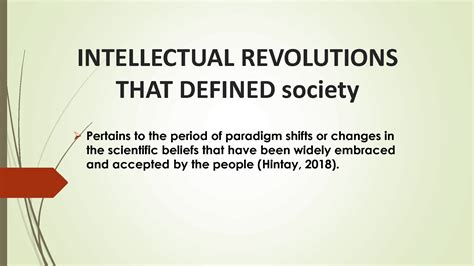 solution intellectual revolutions  defined society