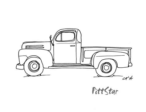 vintage truck coloring pages  pickup truck coloring pages