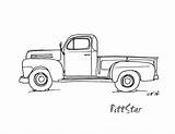 Truck Vintage Coloring Old Pickup Pages Trucks Clipart Antique Printable 1940 Instant Patterns Etsy Outline Line Drawing Classic Christmas Ford sketch template