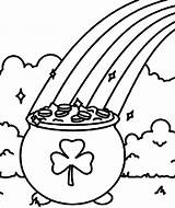 Coloring Pot Gold Rainbow Shamrock Pages Shamrocks Clipart Drawing Color Printable St Patricks Symbol Getdrawings Line Print Getcolorings Pooh Winnie sketch template