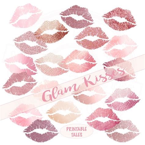 blush pink lips clipart glamorous kisses glam glitter lips
