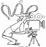 Camera Cartoon Coloring Man Film Outline Vector Crazy Movie Leishman Ron Template sketch template