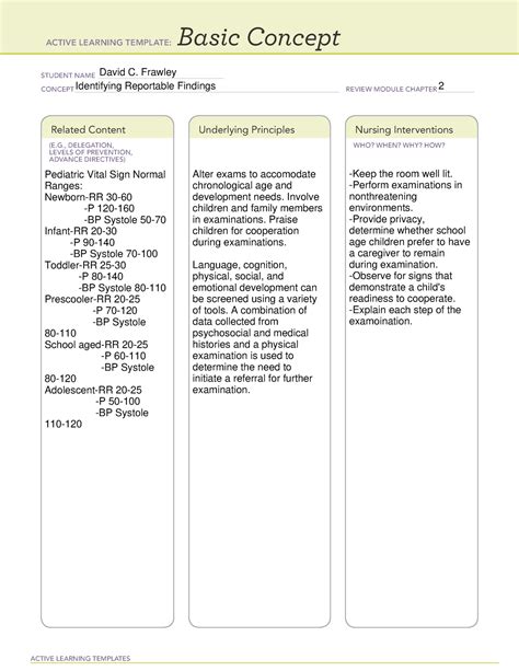 identifying reportable findings active learning templates basic