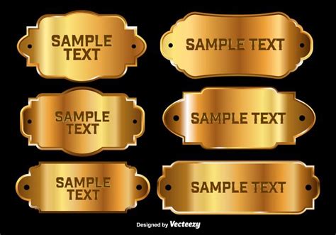 shiny golden  plates  vector art  vecteezy