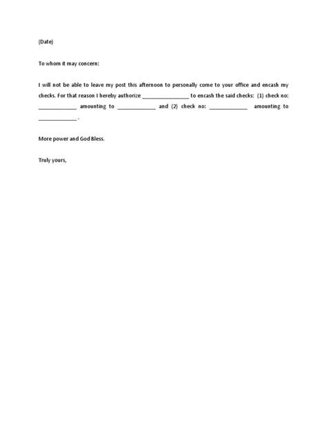 sample authorization letter